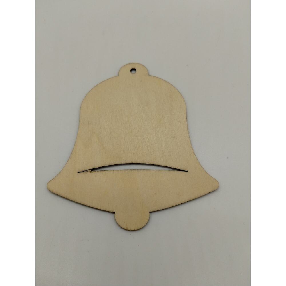 Set of 10 Bells - 4" Laser Cut Out Unfinished Wood Shape Craft Supply